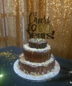 LVEUD Black Font Golden Numbers Cheers to 60 Years Happy Birthday Cake Topper -Wedding,Anniversary,Birthday Party Decorations (60th) 24 61ldheCcPhL