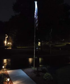 Deluxe Flag Pole Light Solar Powered - 1300 Lumen Solar Light for Flagpole - Light Up American Flag Outdoor with Solar Flag Pole Light from Dusk to Dawn for 12+ Hours - 100% Coverage Silver Flag Light Deluxe Silver 28 61le93o7NRL