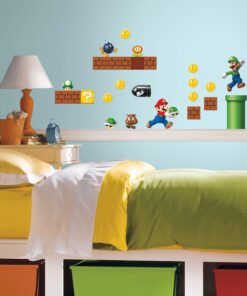 RoomMates RMK2351SCS Nintendo New Super Mario Bros Build a Scene Peel and Stick Wall Decals, Multicolored 21 61leEevPDXL