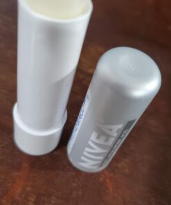 NIVEA Dewy Lip Care with Hyaluronic Acid, Lip Balm Leaves Visibly Less Noticeable Lip Lines and No Waxy Feel, 0.18 Oz, Pack of 4 41 61leoK5kMyL