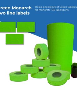 1136 Green Monarch Labels, 8 Rolls, 14,000 Two line Labels 9 61lfTBlofL