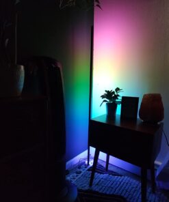 Govee RGBIC Floor Lamp, LED Corner Lamp Works with Alexa, Smart Modern Floor Lamp with Music Sync and 16 Million DIY Colors, Color Changing Standing Lamp for Christmas Bedroom Living Room Black 31 61lgGwiAfDL