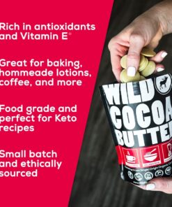 Wild Foods Organic Cocoa Butter Wafers | Raw Plant-Based & Cold-Pressed Cacao Keto Discs | Food Grade & Vegan White Sugar Free Chocolate Chips | 16oz 1 Pound (Pack of 1) 23 61lgISvEGIL