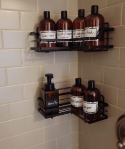 Baire Bottles 16 oz Empty Plastic Bottles with Squeeze Top for Shampoo Bottles, Lotion Bottle, Sanitizer, 6 Pack, Waterproof Labels, PET, BPA Free USA (Amber/Brown with Black Disc, Damask Labels) Amber/Brown with Black Disc, Damask Labels 22 61lhVfX6WaL