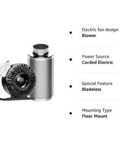 VIVOSUN Ventilation Kit 4 Inch 203 CFM Inline Duct Fan with 4"x 14" Carbon Filter Odor Control System with Australia Virgin Charcoal for Grow Tent Ventilation Z4 w/ carbon filter 36 61likzYMWXL