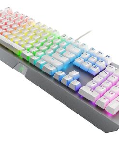 Razer BlackWidow X Chroma Mechanical Gaming Keyboard: Green Key Switches - Tactile & Clicky - Chroma RGB Lighting - Military-Grade Metal Construction - Mercury White RGB Mercury 20 61lipvSTmsL 2