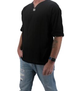 Love Quality Men's Black Shirt 100% Cotton Hippie Yoga Shirt X-Large 13 61ljMwvizAL