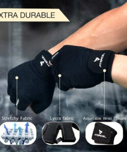ATERCEL Workout Gloves for Men and Women, Exercise Gloves for Weight Lifting, Cycling, Gym, Training, Breathable and Snug fit Black Large 26 61ljcwcc1vL