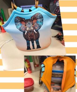 Artovida Artists Collective Lunch Purse | 11 x 15 x 6 Inches Large Reusable Insulated Lunch Tote with Inside Pocket - Design by Monika Strigel (Germany) Elephant - Bamboo Monika Strigel (Germany) - Boho Summer Elephant 36 61lk5fbuMWL