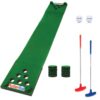 PutterBall Golf Pong Game Set The Original - Includes 2 Putters, 2 Golf Balls, Green Putting Pong Golf Mat & Golf Hole Covers - Best Backyard Party Golf Game Set 11 61loYaMWPTL