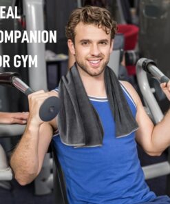 SINLAND Microfiber Gym Towels Sports Fitness Workout Sweat Towel Super Soft and Absorbent 3 Pack 16 Inch X 32 Inch Light Blue+blue+grey 17 61lppSbNCmL