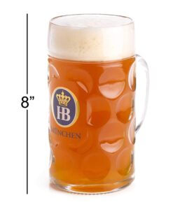 1 Liter HB "Hofbrauhaus Munchen" Dimpled Glass Beer Stein 22 61lqs6DtvbL