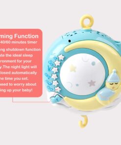 Mini Tudou Baby Musical Mobile Crib with Music and Lights, Timing Function, Projection, Take-Along Rattle and Music Box for Babies Boy Girl Toddler Sleep Blue 21 61lt9IcPWUL