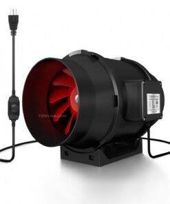 TerraBloom 6 Inch (150mm) Inline Fan - 395 CFM Exhaust Duct Fan, Built-In Speed Controller, ETL Listed, Pre-Wired 6 FT Grounded Cord - For Use In Grow Tents With Carbon Filters, Fixtures, Attics 6" Inline Fan (395 CFM)