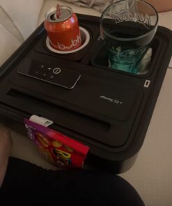 CouchConsole Original Tray - Drinks & Snacks Sofa Caddy with Armrest, Table with Phone Stand- TV Remote Control Storage and Organizer - for Living Rooms, RV, and Cars, Black/Gray Black and Gray 44 61lvHRD4RPL