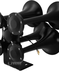 Vixen Horns Train Horn Kit for Trucks/Car/Semi. Complete Onboard System- 150psi Air Compressor, 2 Gallon Tank, 4 Trumpets. Super Loud dB. Fits Vehicles like Pickup/Jeep/RV/SUV 12v VXO8560/4318B 11 61lwKiFaByL 1