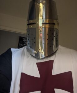 Szco Supplies 14” Decorative Barrel Brass Helm Crusader Helmet (910902) 31 61lwzpSGkdL