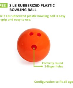 Champion Sports Plastic Bowling Ball: Rubberized Soft Ball for Training & Kids Games, Orange 10 61lxWKLM6aL