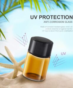 Teenitor Oil Bottles for Essential Oils, 36 Pcs 2 ml (5/8 Dram) Amber Glass Vials Bottles, with Orifice Reducers and Black Caps, with 2 Free Glass Transfer Eye Droppers 23 61m FHZ9DBL