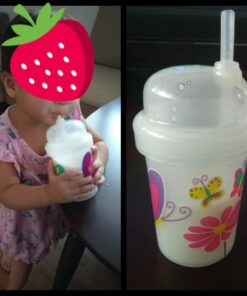 nuSpin Kids 8 oz Zoomi Straw Sippy Cup, Butterflies Style 10 61m VmdZJmL
