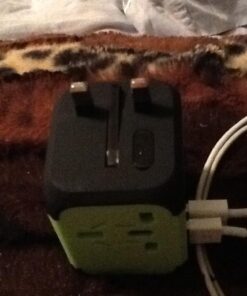 Travel Adapter Uppel Dual USB All-in-one Worldwide Travel Chargers Adapters for US EU UK AU About 152 Countries Wall Universal Power Plug Adapter Charger with Dual USB and Safety Fuse (Green) Green 23 61m ea S2zL