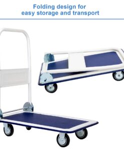 Alternative view of Giantex 10 Costway Platform Cart Dolly Folding Foldable Moving Warehouse Push Hand Truck, 330lbs Weight Capacity, Blue