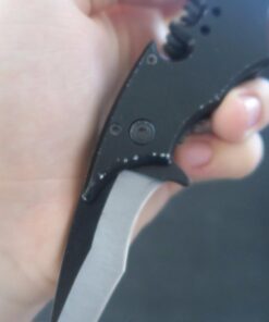 Dark Twin Blade Knife - Double Edge Folding Pocket with clip, 11" Stainless Steel Two Sharp Cut (Black) Black 64 61m37gtT8ZL