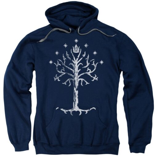 The Lord of The Rings Movie Tree of Gondor Adult Pull-Over Hoodie Blue Apparel