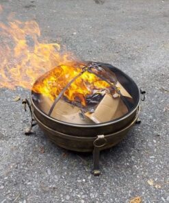 Sunnydaze 34-Inch Cauldron Style Outdoor Fire Pit Bowl with Spark Screen, Log Poker, and Wood Grate - Dark Bronze Finish 34 in 31 61m73Ng0 RL