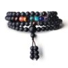 COAI 108 Japa Mala 7 Chakra Stone Wrap Bracelet Necklace Matte Onyx 17 61m76J9rhL