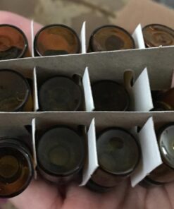 Super Z Outlet 1ml (1/4 dram) Mini Amber Glass Vial Bottles with Orifice Reducer and Cap for Essential Oils, Colognes & Perfumes (12 Pack) 27 61m78Ml16EL