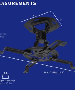 VIVO Universal Adjustable Ceiling Projector Mount for Regular and Mini Projectors, Projection Mount with Extending Arms, Black, MOUNT-VP01B 21 61m7PTkQqWL