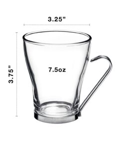 Alternative view of Bormioli Rocco Oslo Cappuccino Glass Cups, Clear, 8 Ounces (4 Pieces) 4 Count (Pack of 1) Elegant Standard Packaging