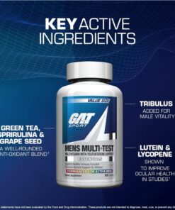 GAT SPORT Men's Multi + Test, Premium Multivitamin Tablets (60 Count) 12 61m9e5A63L