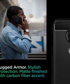 Spigen Rugged Armor Designed for Moto G7 Case/Designed for Moto G7 Plus Case (2019) - Matte Black 27 61m9q1ImiNL