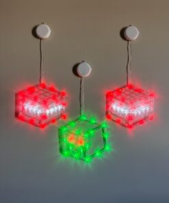 Bupelo Pixel Game Themed Decorations, 3 Pack Creeper & TNT Window Lights with Suction Cup Battery Operated, Miner Crafting Birthday Gift Decorations Lights, Kid's Bedroom Ornament Gaming Room Decor 36 61mA 9WHH2L