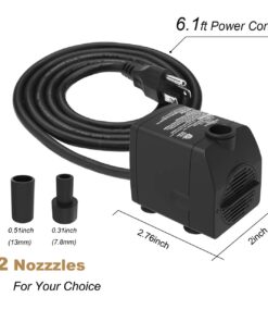 YH YUANHUA Submersible Water Pump Ultra Quiet with Dry Burning Protection160GPH for Fountains, Hydroponics, Ponds, Aquariums & More … 160GPH 17 61mAceoo7oL