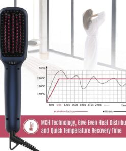 MiroPure Upgraded Ceramic Ionic Hair Straightener Brush for All Hair Types with Five Heat Settings + LED Display+Auto Shut-Off Function for Straightening Hair Beard and Adding Shine 30 61mB1LyetIL