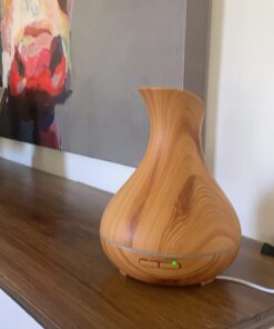 Smart WiFi Wireless Essential Oil Aromatherapy Diffuser - Works with Alexa & Google Home – Phone App & Voice Control - 400ml Ultrasonic Diffuser & Humidifier - Create Schedules - LED & Timer Settings Light Brown 24 61mBk0u7CcL