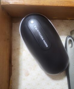 Kitchen Mama One-To-Go Electric Can Opener: Open Cans with One Press- Auto Detect Any Can Shapes, Auto-Stop As Task Completes, Smotth Edge, Handy with Lid Lift, Battery Operated Can Opener (White) White with Black 13 61mCJTlCydL