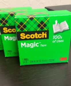Scotch Magic Tape, Invisible, Repair Christmas Cards and Use as Holiday Gift Wrap Supplies for Christmas, 4 Tape Rolls No Dispenser 34 61mHWehDHL