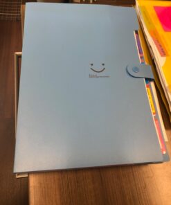 SKYDUE Expanding File Folder 5 Pockets ,Letter A4 Paper Accordion Document Organizer (Blue) 1 Blue 17 61mMZatcR8L