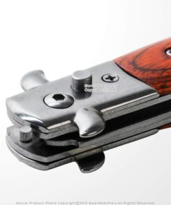 etrading 9" Wood Handle Spring Button Folding Comb Hair Styling Pocket Carrying 11 61mMihFe73L