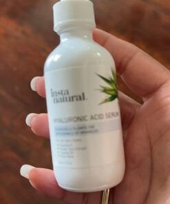 InstaNatural Hyaluronic Acid Face Serum, Brightens, Hydrates, Reduces the Look of Fine Lines and Wrinkles, with Vitamin C, Jojoba Oil, and Aloe Vera, 2 Fl Oz Hyaluronic Acid Serum 29 61mMusrHL