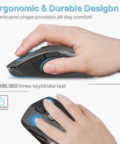 E-YOOSO Wireless Mouse, USB Cordless Computer Mouse, 18 Months Battery Life, 6 Button Wireless Mouse, 5 Adjustable DPI, 2.4G Portable Wireless Optical Mice for Windows, Mac, Linux, Chromebook(Black) Black 13 61mNlvGES7L