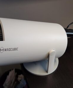 Mini Projector, Magcubic HY300 Auto Keystone Correction Portable Projector, 4K/ 200 ANSI Smart Projector with 2.4/5G WiFi, BT 5.0, 130 Inch Screen, 180 Degree Flip, Round Design, Home Video Projector white 24 61mOKnIymL