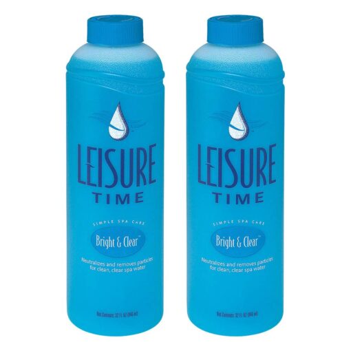 Leisure Time A-02 Bright and Clear Clarifier for Spas and Hot Tubs, 1-Quart, 2-Pack Cleanser