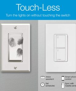 Lutron Caseta Smart Lighting Switch for All Bulb Types or Fans | Neutral Wire Required | PD-6ANS-WH | White 1 Pack Smart Switch 28 61mQybO2 BL