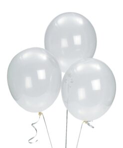 Clear Latex Balloons, 11 inch - Bulk Set of 114 - Party and Event Decor