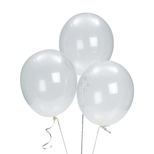 Clear Latex Balloons, 11 inch - Bulk Set of 114 - Party and Event Decor